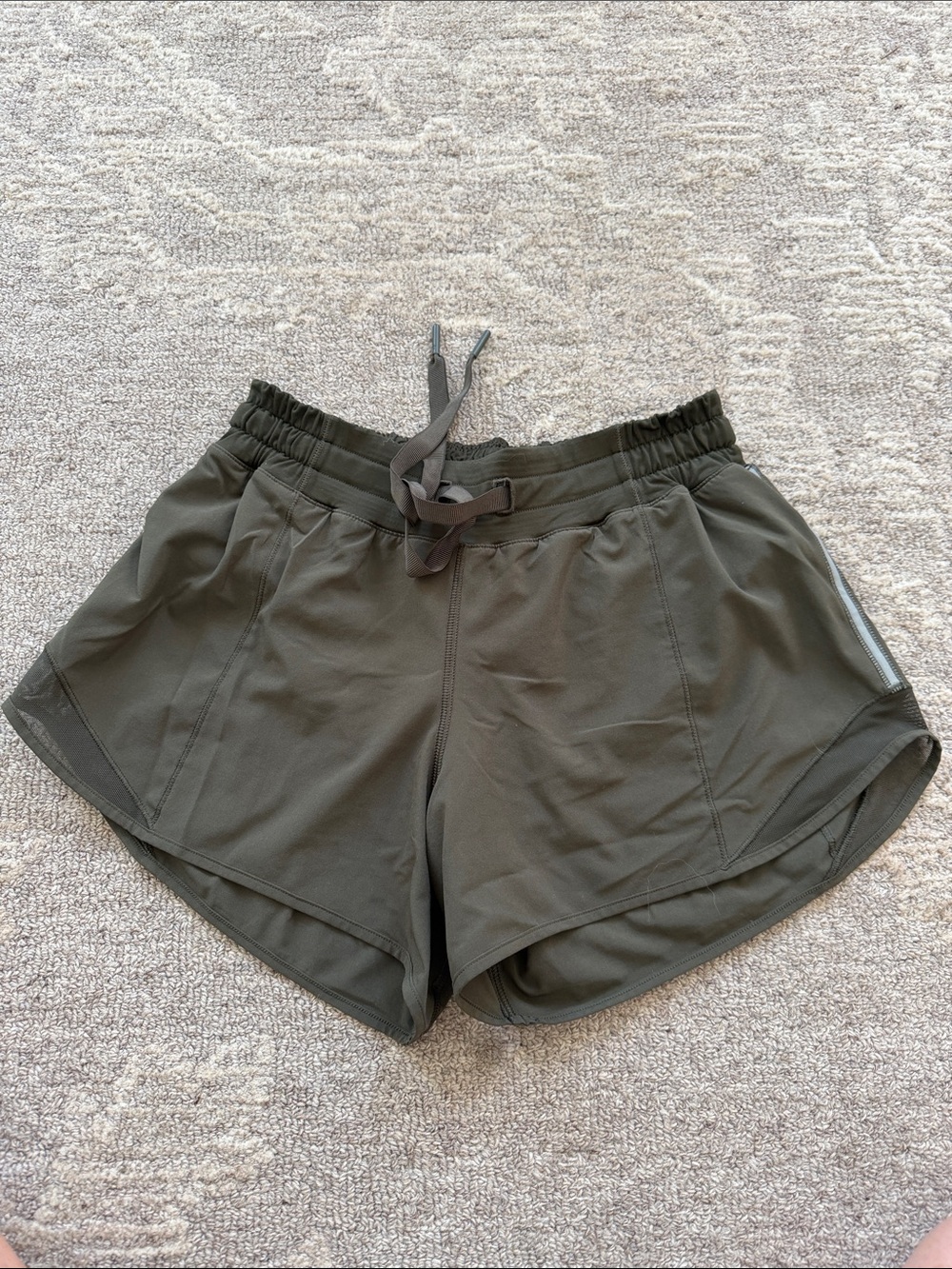 Lululemon Olive Green Athletic Shorts with Drawstring